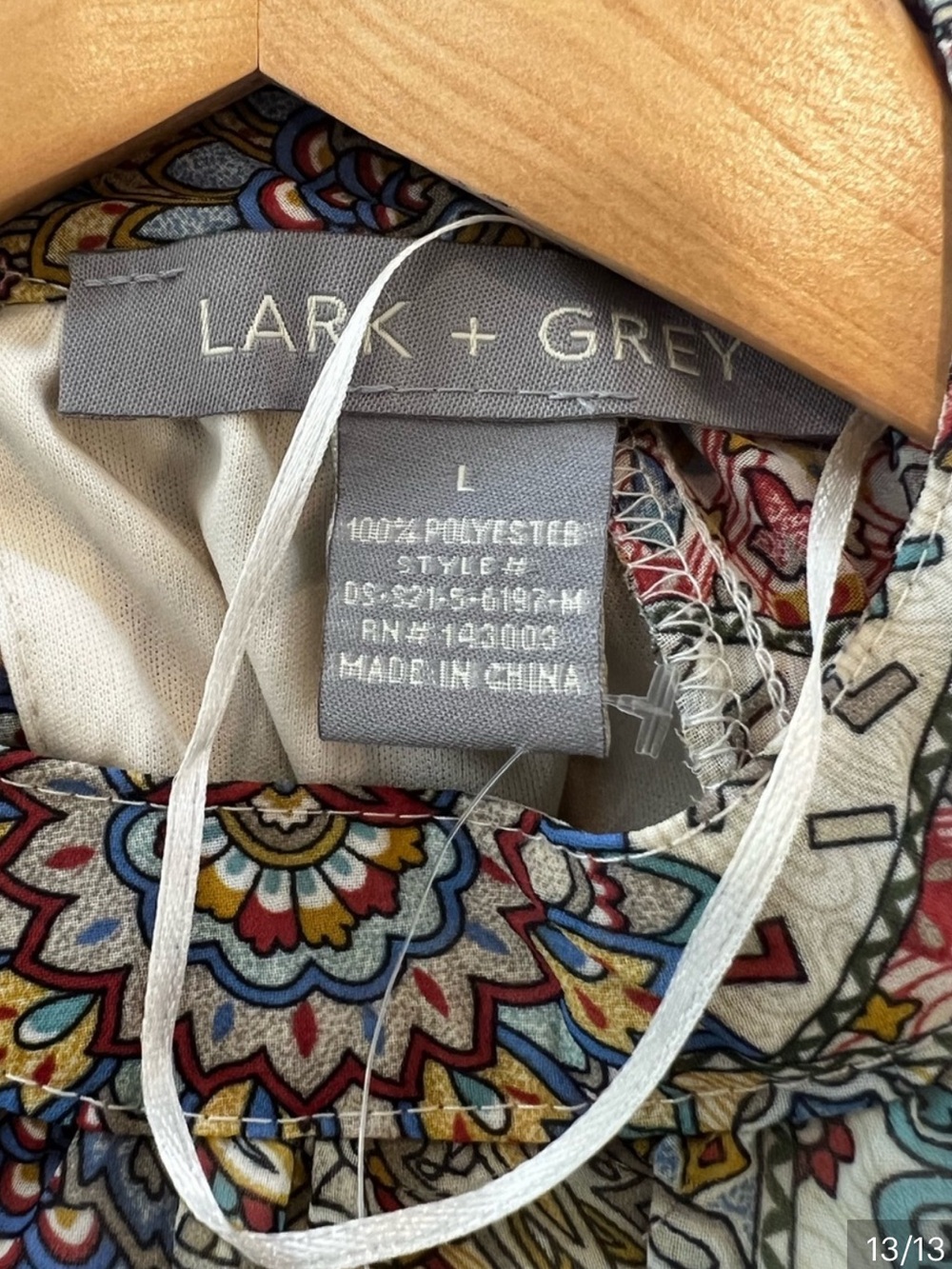 Lark & Grey Floral Paisley Long Sleeve Maxi Dress - Multicolor - Picture 5 of 5